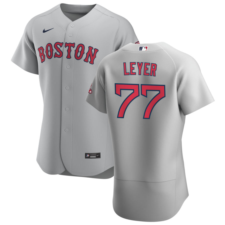 Boston Red Sox 77 Robinson Leyer Men Nike Gray Road 2020 Authentic Team MLB Jersey